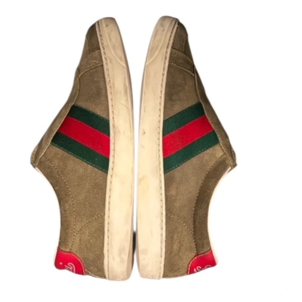 Authentic Gucci luxury designer signature Web suede leather slip on sneakers 13 - Picture 13 of 16